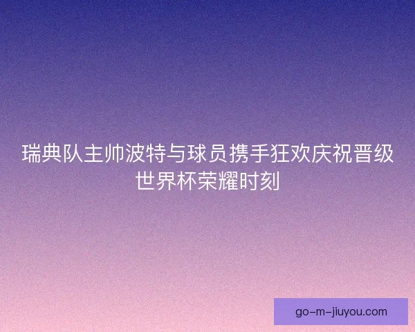 瑞典队主帅波特与球员携手狂欢庆祝晋级世界杯荣耀时刻