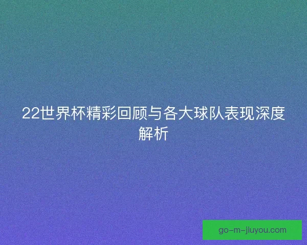 22世界杯精彩回顾与各大球队表现深度解析